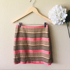 The Loft Skirt Stripe Woven and Pink Skirt